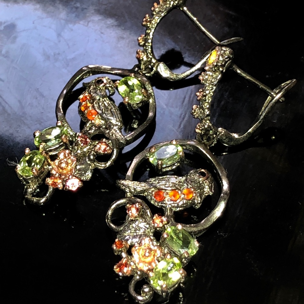 Charming Genuine Peridot Sterling Silver Earrings